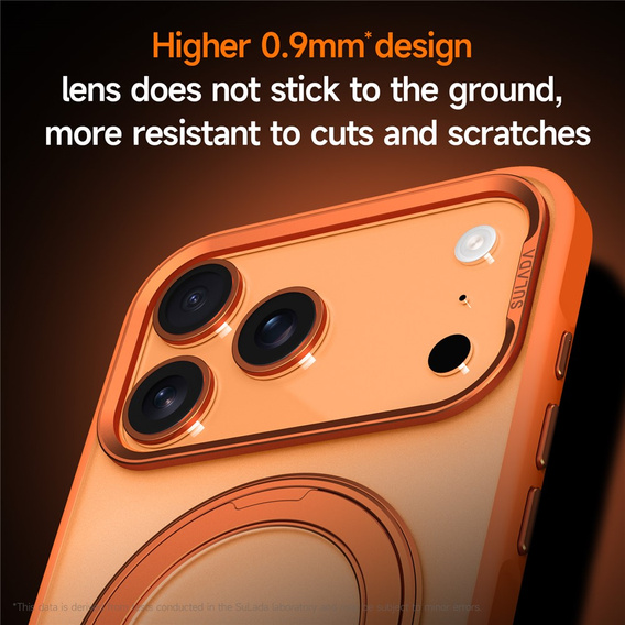 Etui SULADA Magnetic Matte z podstawką do iPhone 17 Pro Max – pomarańczowy