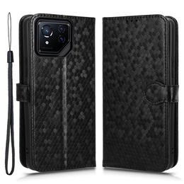 Etui z klapką do ASUS ROG Phone 8 Pro, Wallet Rhombus, czarne