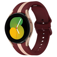 Pasek Silicone Strap Sports do Samsung Galaxy Watch 4/5/6 40/42/43/44/45/46/47mm, Bordowy / Różowy