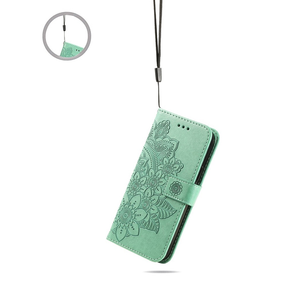 Etui z klapką do Realme C67, Mandala, zielone