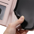 Etui z klapką do Samsung Galaxy S25 FE, Rhombus Crossbody Leather, różowe rose gold