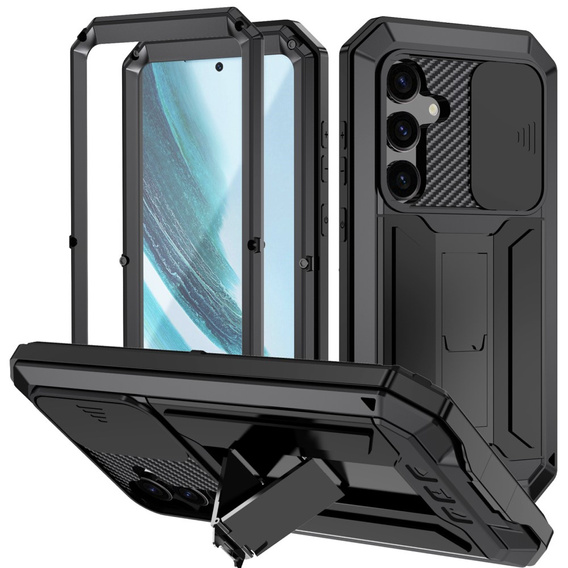 Etui pancerne do Samsung Galaxy S25+ Plus, R-JUST, czarne