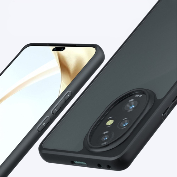 Etui matowe do Honor 200 Pro 5G – transparentne, czarne, z powłoką Soft Touch