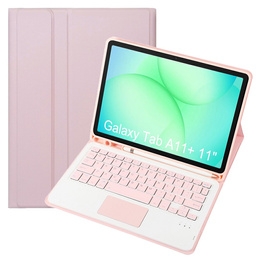Etui z klawiaturą Bluetooth i touchpadem do Samsung Galaxy Tab A11+ – różowe