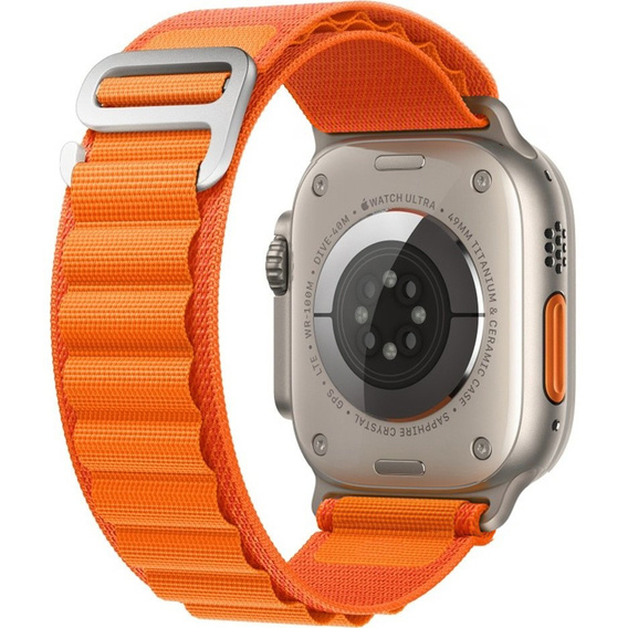 Pasek Nylonowy do Apple Watch 1/2/3/4/5/6/7/8/9/10/11/SE Ultra 1/2/3 42/44/45/46/49mm, Pomarańczowy
