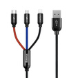 BASEUS 3in1 Kabel Type-C / Lightning / MicroUsb 1.2M - Black