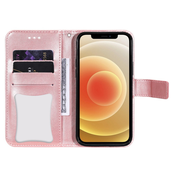 Etui z klapką do Samsung Galaxy S21 FE, Mandala, różowe rose gold