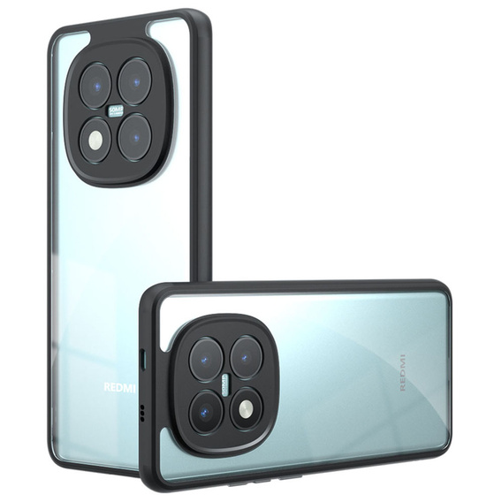 Etui do Xiaomi Redmi Note 15 Pro 5G, Fusion Hybrid, przezroczyste z czarną ramką