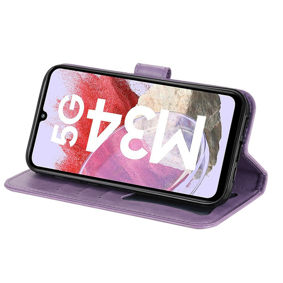 Etui z klapką do Samsung Galaxy M34 5G, Mandala, fioletowe
