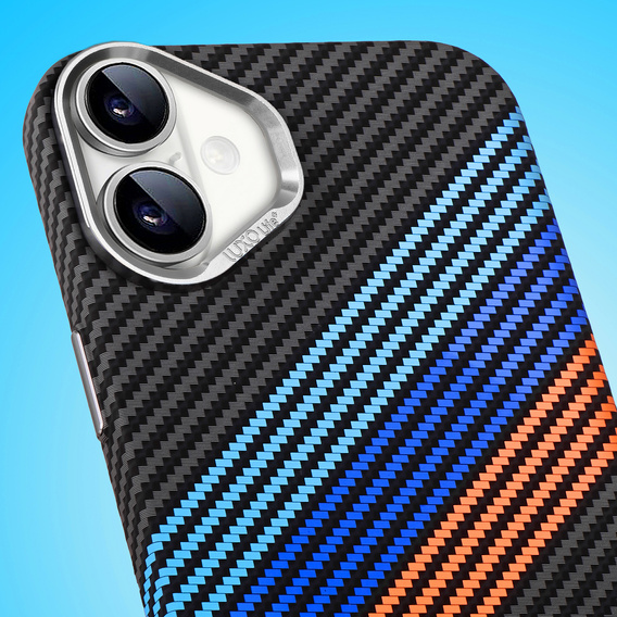 Etui do iPhone 16 Plus, Carbon Fiber MagSafe, granatowe
