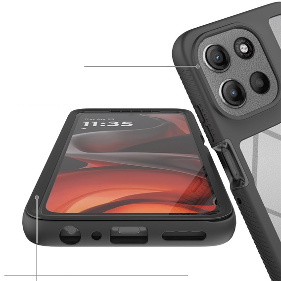 Etui do Motorola Moto G56 5G, Shockproof, z folią, czarne