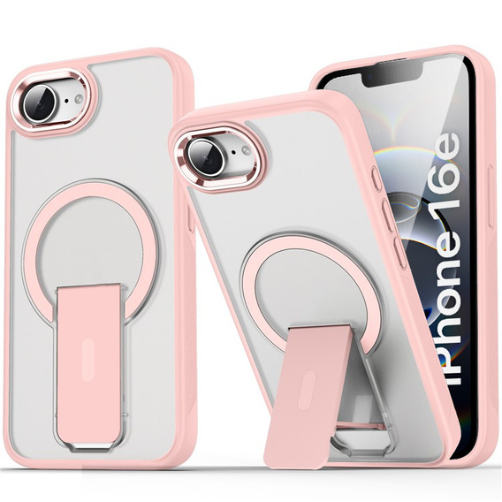 Etui do Iphone 16E, Kickstand Matt Case, do MagSafe, różowe