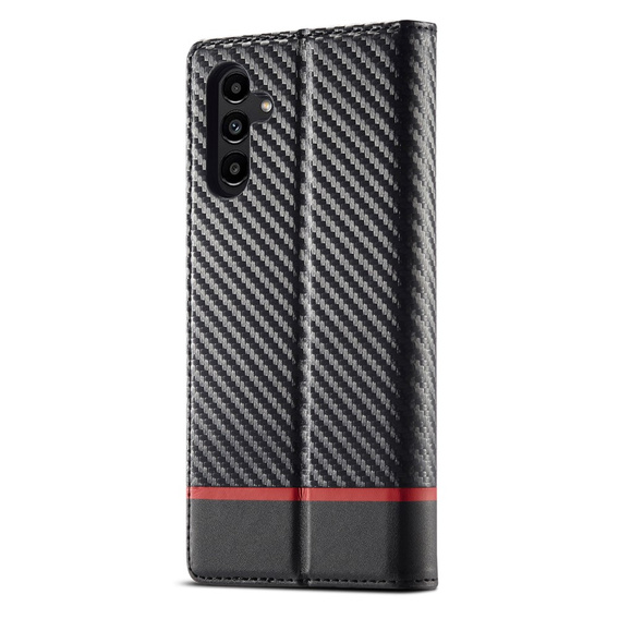 Etui z klapką do Samsung Galaxy S25, Carbon LC.IMEEKE, czarne