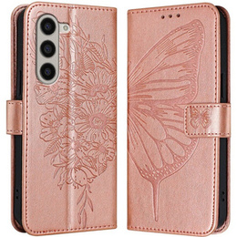 Etui z klapką do Samsung Galaxy Z Fold6 5G, Butterfly, różowe rose gold
