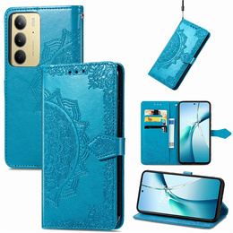 Etui z klapką do Realme C75, Mandala, niebieskie