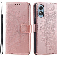 Etui z klapką do Oppo A17, Mandala, różowe rose gold