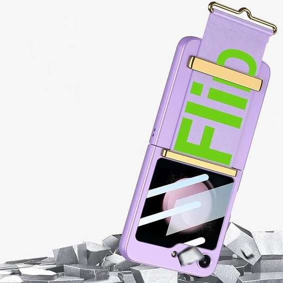 Etui do Samsung Galaxy Z Flip7 FE / Z Flip6, Strap Cover, fioletowe