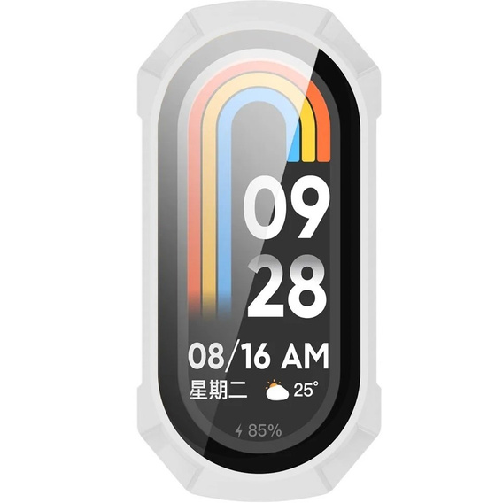 2w1 Etui + Szkło Hartowane do Xiaomi Smart Band 10 / 9 / 8, Białe