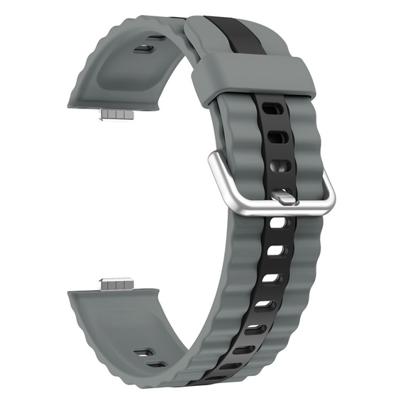 Pasek Silikonowy do Huawei Watch Fit 4 / 4 Pro / 3, Szary / Czarny