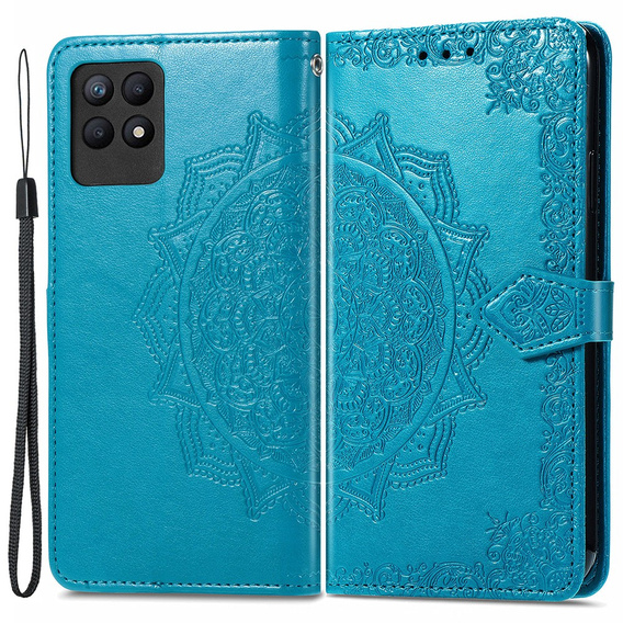 Etui z klapką do Realme 8i, Mandala, niebieskie