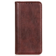 Etui portfelowe ze skóry Split Leather do Honor 200 Pro 5G – brązowe, z podstawką i kieszonkami