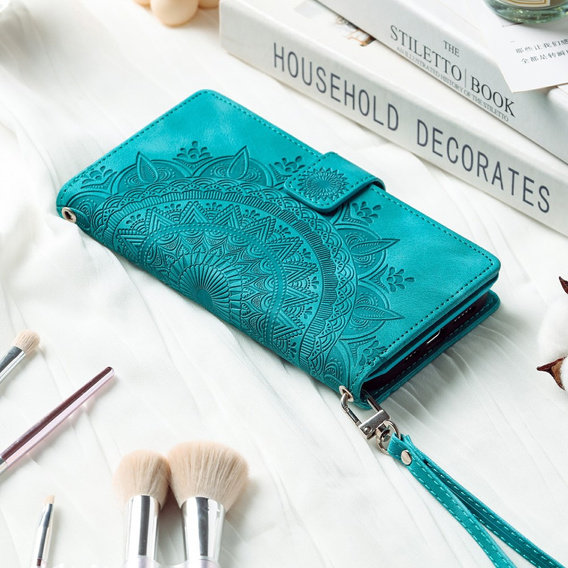 Etui z klapką do Xiaomi Redmi Note 13 Pro 4G / Xiaomi Redmi Note 14S / Xiaomi Poco M6 Pro 4G, Mandala, zielone