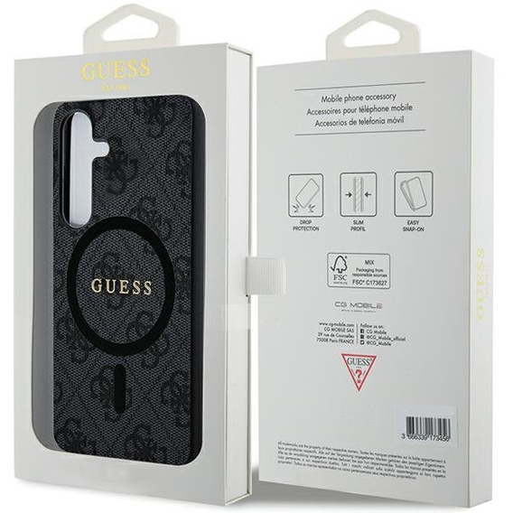 Etui GUESS do Samsung Galaxy S24+ Plus, 4G Ring Classic Logo, szare