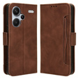 Etui z klapką do Xiaomi Redmi Note 13 Pro+, Card Slot, brązowe