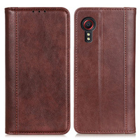 Etui do Samsung Galaxy Xcover 7, Wallet Litchi Leather, brązowe