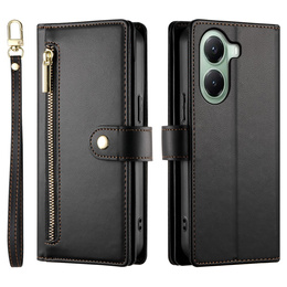 Etui z klapką do Xiaomi Poco X7 Pro 5G, Wallet Zipper Pocket, czarne