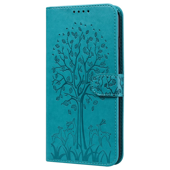 Etui z klapką do Motorola Moto G22, Tree, niebieskie