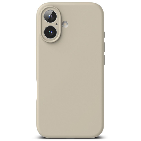 Etui Ringke do iPhone 16, Silicone MagSafe, beżowe + Szkło Hartowane 9H