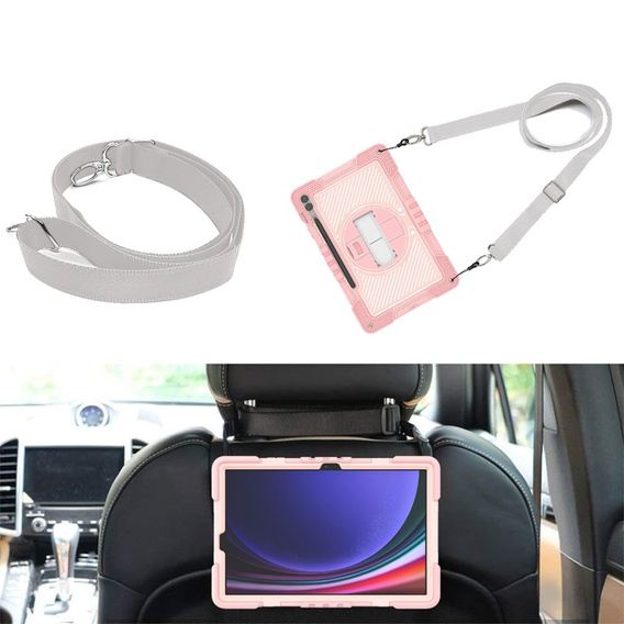 Etui dla dzieci do Samsung Galaxy Tab S9+, Pancerne Ochronne, Różowe