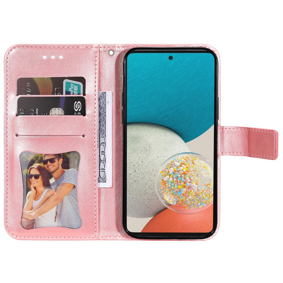 Etui z klapką do Samsung Galaxy A53 5G, Mandala Flower, różowe Rose Gold