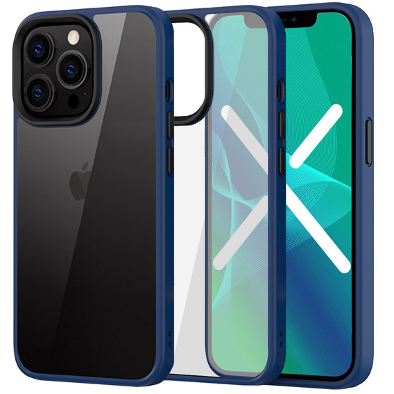 Etui do iPhone 13 Pro, ERBORD Hybrid Case, niebieskie