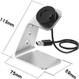 Aluminiowa Stacja Dokująca z kablem USB do zegarków Garmin, Srebrna