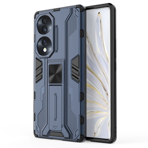 Etui do Honor 70 5G, Military kickstand, niebieskie