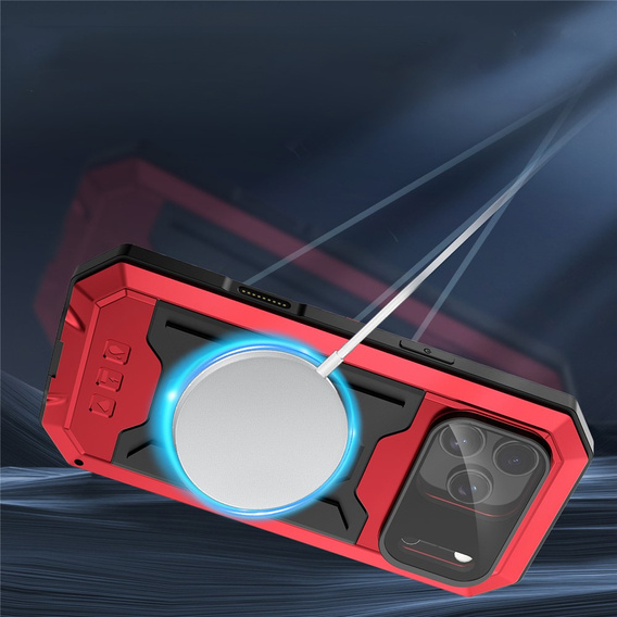 Etui pancerne do iPhone 17 Pro Max, R-JUST, czerwone