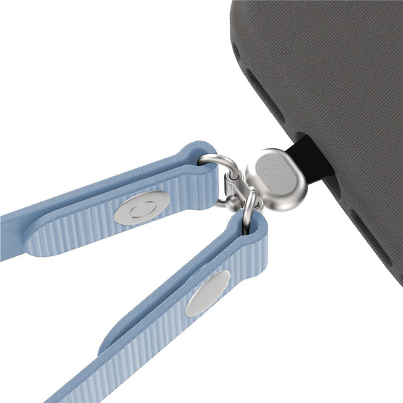 Smycz na telefon kompatybilna z etui do iPhone 17, odpinana magnetyczna klamra, pasek na szyję – niebieska