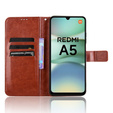 Etui z klapką do Xiaomi Redmi A5, Crazy Horse Wallet, brązowe