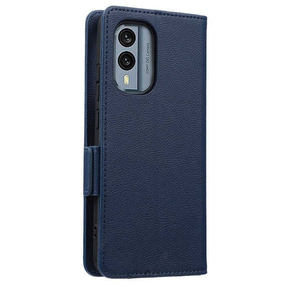 Etui z klapką do Nokia X30 5G, Wallet Litchi Magnet Case, granatowe