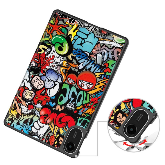 Etui z klapką i motywem graffiti do Xiaomi Redmi Pad 2