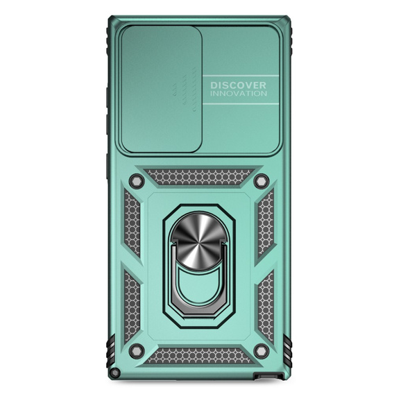 Etui pancerne do Samsung Galaxy S24 Ultra, CamShield Slide, zielone