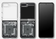 Etui Spigen do Samsung Galaxy Z Flip7 FE / Z Flip6, Airskin Zeron One, Przezroczyste / Brokatowe