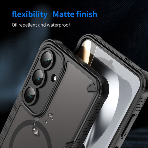 Etui Matt Case do Samsung Galaxy S25 FE, do MagSafe, wzmocnione, matowe czarne