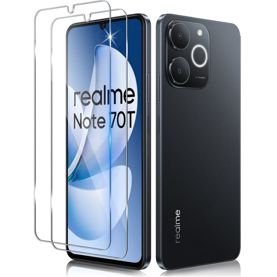 2x Szkło Hartowane do Realme Note 70T 4G, ERBORD 9H Hard Glass, szybka