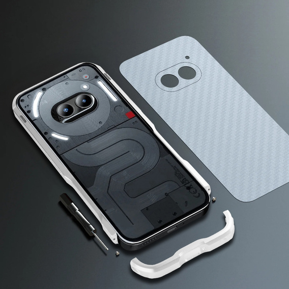 Etui LUPHIE do Nothing Phone 2a / 2a Plus, Armor Bumper, srebrne