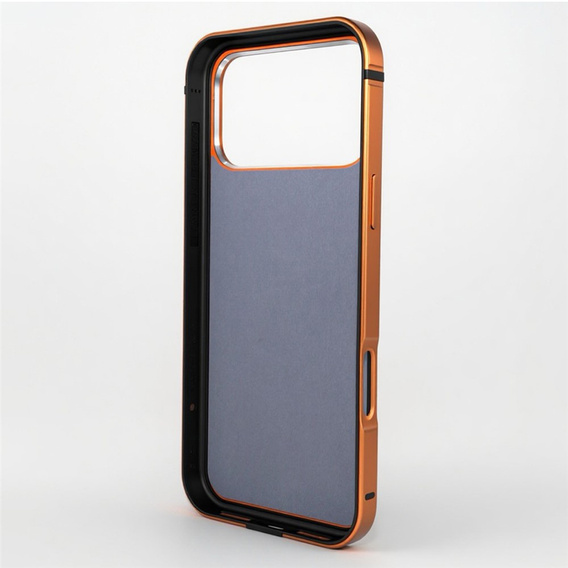 Etui do iPhone 17 Pro, Metal Frame, do MagSafe – pomarańczowe