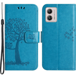 Etui z klapką do Motorola Moto G53 / G23 / G13, Tree, niebieskie