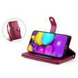 Etui z klapką do iPhone 16 Plus, Wallet Zipper Pocket, czerwone